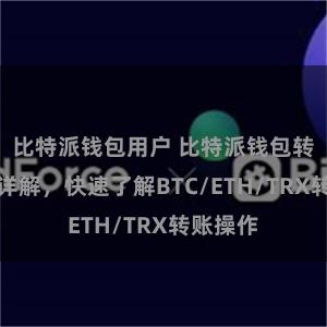 比特派钱包用户 比特派钱包转账教程详解，快速了解BTC/ETH/TRX转账操作