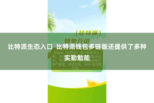 比特派生态入口  比特派钱包多链版还提供了多种实勤勉能